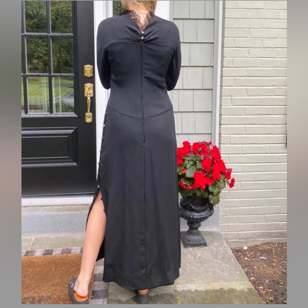black dress : junior accent brand from 70’s fits sz.M/4 - Picture 3 of 4